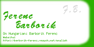 ferenc barborik business card